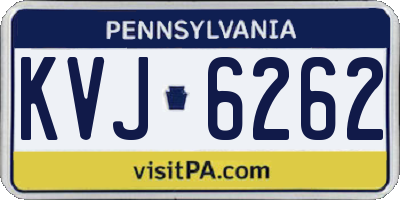 PA license plate KVJ6262