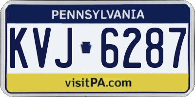 PA license plate KVJ6287