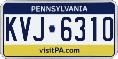 PA license plate KVJ6310