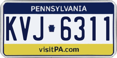 PA license plate KVJ6311