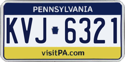 PA license plate KVJ6321
