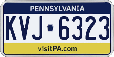 PA license plate KVJ6323