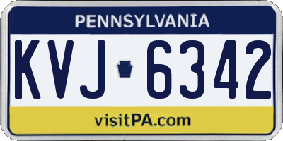 PA license plate KVJ6342