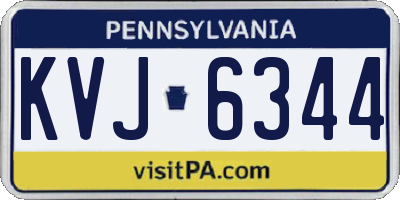 PA license plate KVJ6344