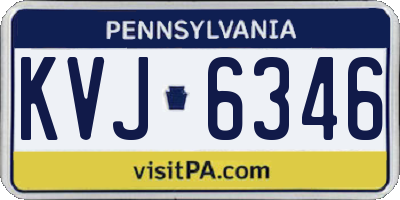 PA license plate KVJ6346