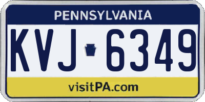 PA license plate KVJ6349
