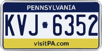 PA license plate KVJ6352