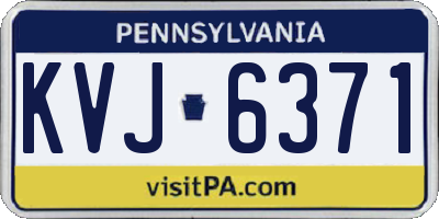 PA license plate KVJ6371