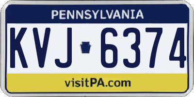 PA license plate KVJ6374