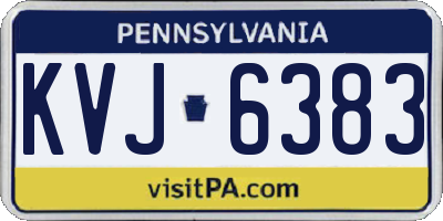 PA license plate KVJ6383