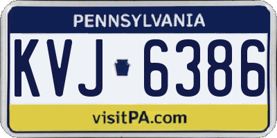 PA license plate KVJ6386