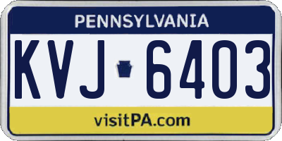 PA license plate KVJ6403