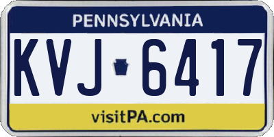 PA license plate KVJ6417