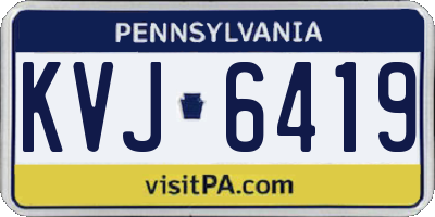 PA license plate KVJ6419