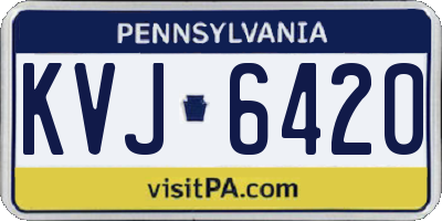 PA license plate KVJ6420