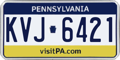 PA license plate KVJ6421