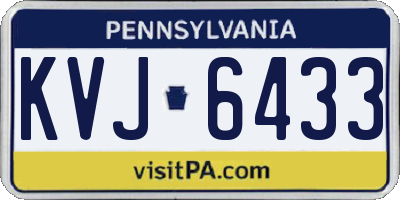 PA license plate KVJ6433
