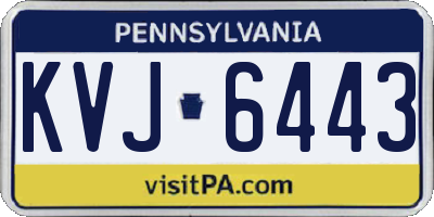 PA license plate KVJ6443
