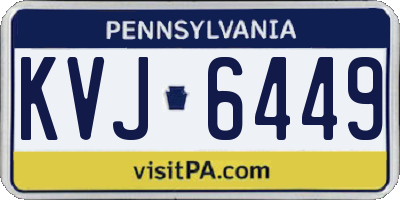 PA license plate KVJ6449