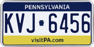 PA license plate KVJ6456