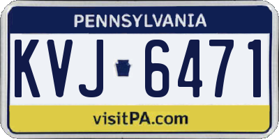 PA license plate KVJ6471