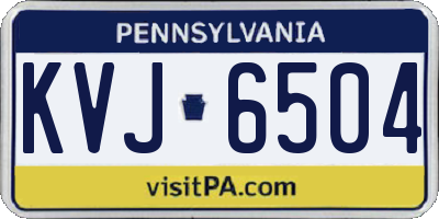 PA license plate KVJ6504