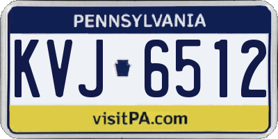 PA license plate KVJ6512