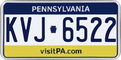 PA license plate KVJ6522