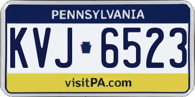 PA license plate KVJ6523
