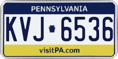 PA license plate KVJ6536