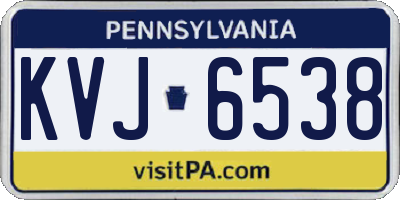 PA license plate KVJ6538