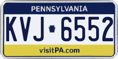 PA license plate KVJ6552