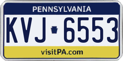 PA license plate KVJ6553