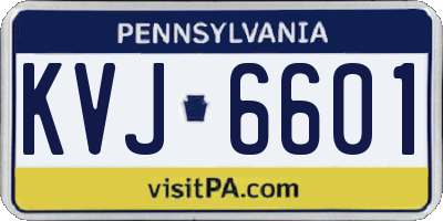 PA license plate KVJ6601