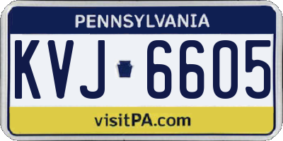 PA license plate KVJ6605