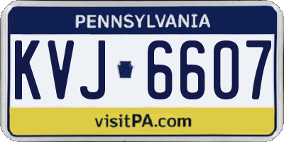 PA license plate KVJ6607