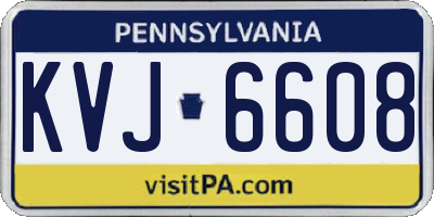 PA license plate KVJ6608