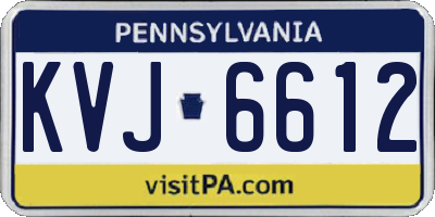 PA license plate KVJ6612