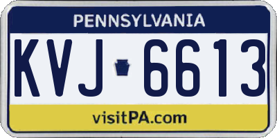 PA license plate KVJ6613