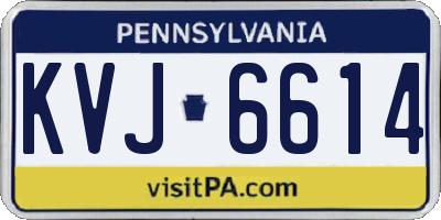 PA license plate KVJ6614