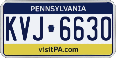 PA license plate KVJ6630