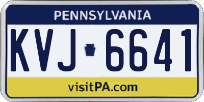 PA license plate KVJ6641