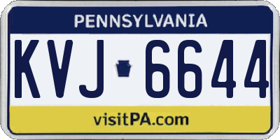 PA license plate KVJ6644