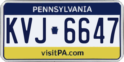 PA license plate KVJ6647