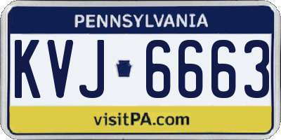 PA license plate KVJ6663
