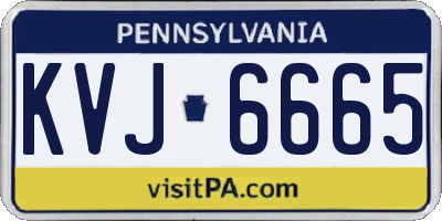PA license plate KVJ6665