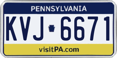 PA license plate KVJ6671
