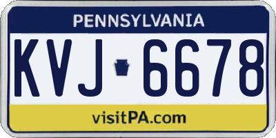 PA license plate KVJ6678