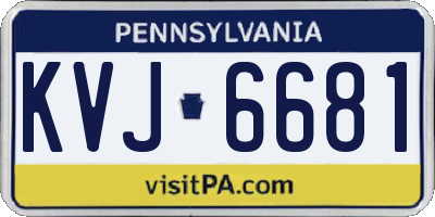 PA license plate KVJ6681