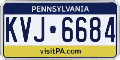 PA license plate KVJ6684